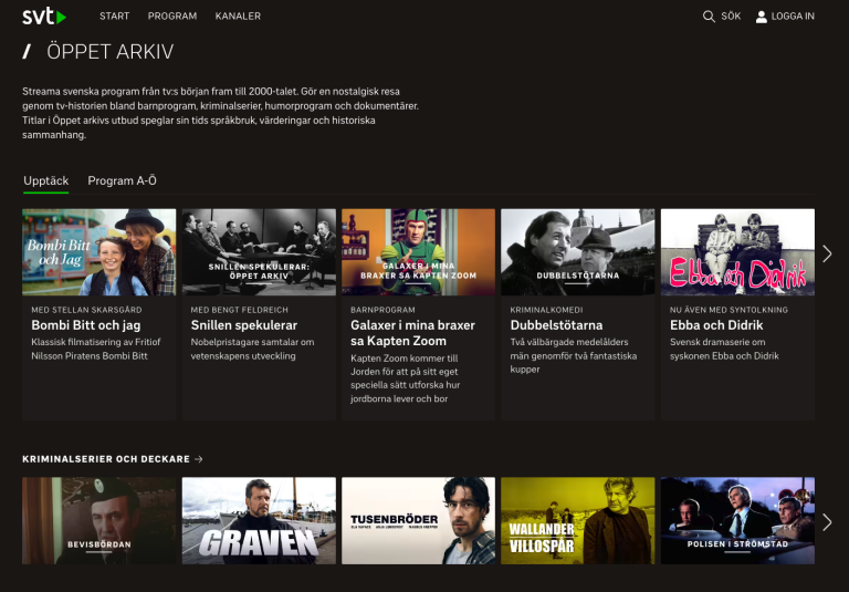 Öppet arkiv svenska filmer